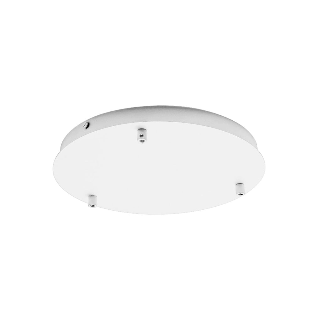 Rosone tondo in metallo Alice bianco IP20 per lampade a sospensione - Base da soffitto moderna, attacco 3 fori, facile installazione