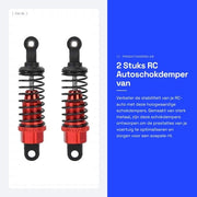 Sistema di ammortizzazione per auto 2 pezzi - Costruzione in metallo di alta qualità - 65 mm - Migliorata stabilità - Eccellente ammortizzazione - Inclusi viti e dado - Ammortizzatore di shock