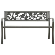 Panchina da Giardino 125 cm in Acciaio Grigia 312038