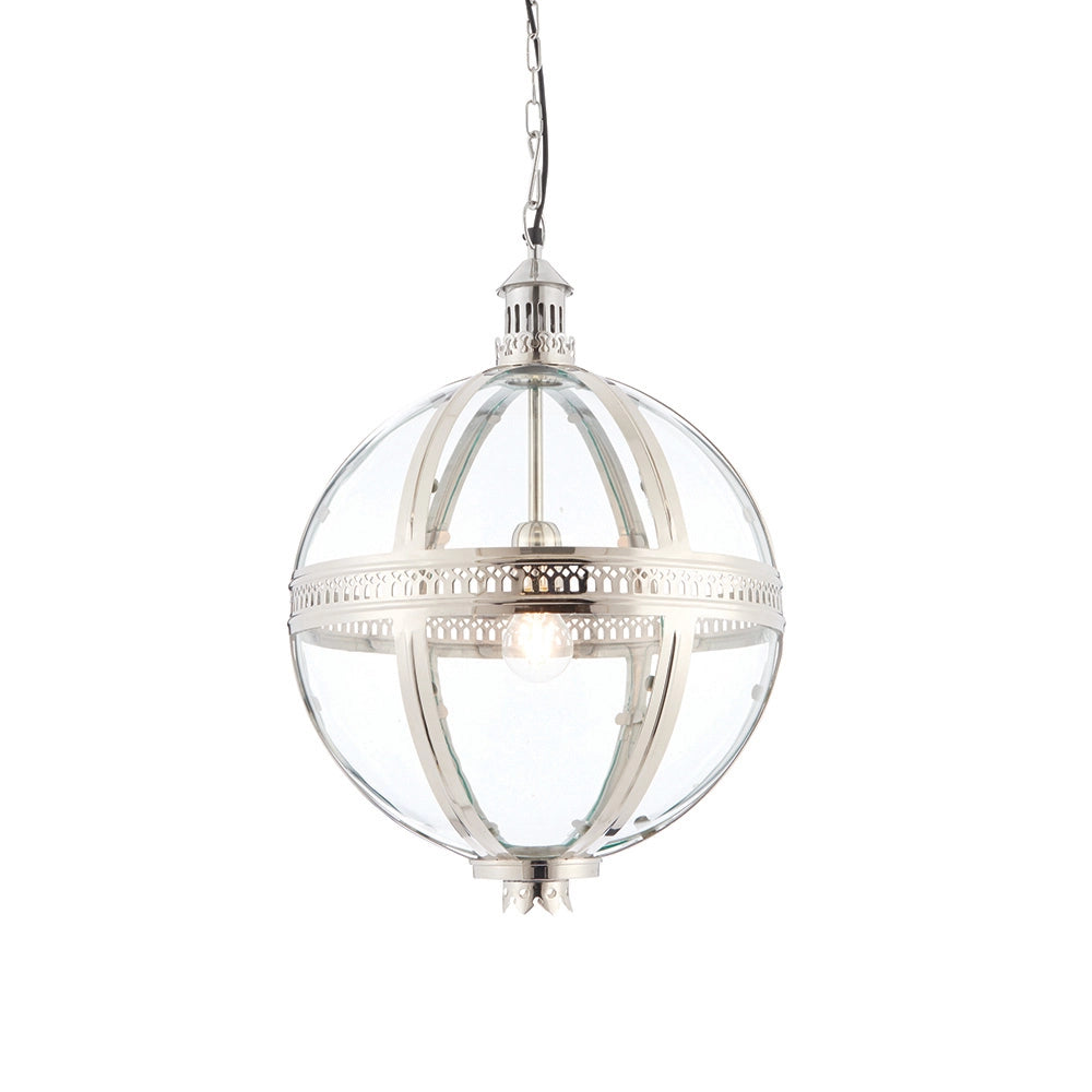 Lampada a sospensione VIENNA Endon nichel ottone vetro E27