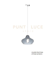 SOSPENSIONE OTTONE SATINATO 1 LUCE VETRO PICCOLO ZAFFIRO 1191OS-SP-ZA