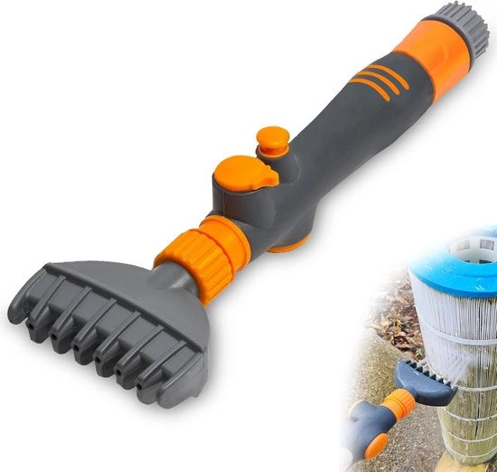 Rinfiata rete per piscine e bagni idromassaggi - Rinfiata rete per piscine - Rimuove velocemente sporco e sabbia dal filtro - Incluso con 15 potenti getti d'acqua - Per filtri per piscine, bagni idromassaggi e vasche idromassaggio