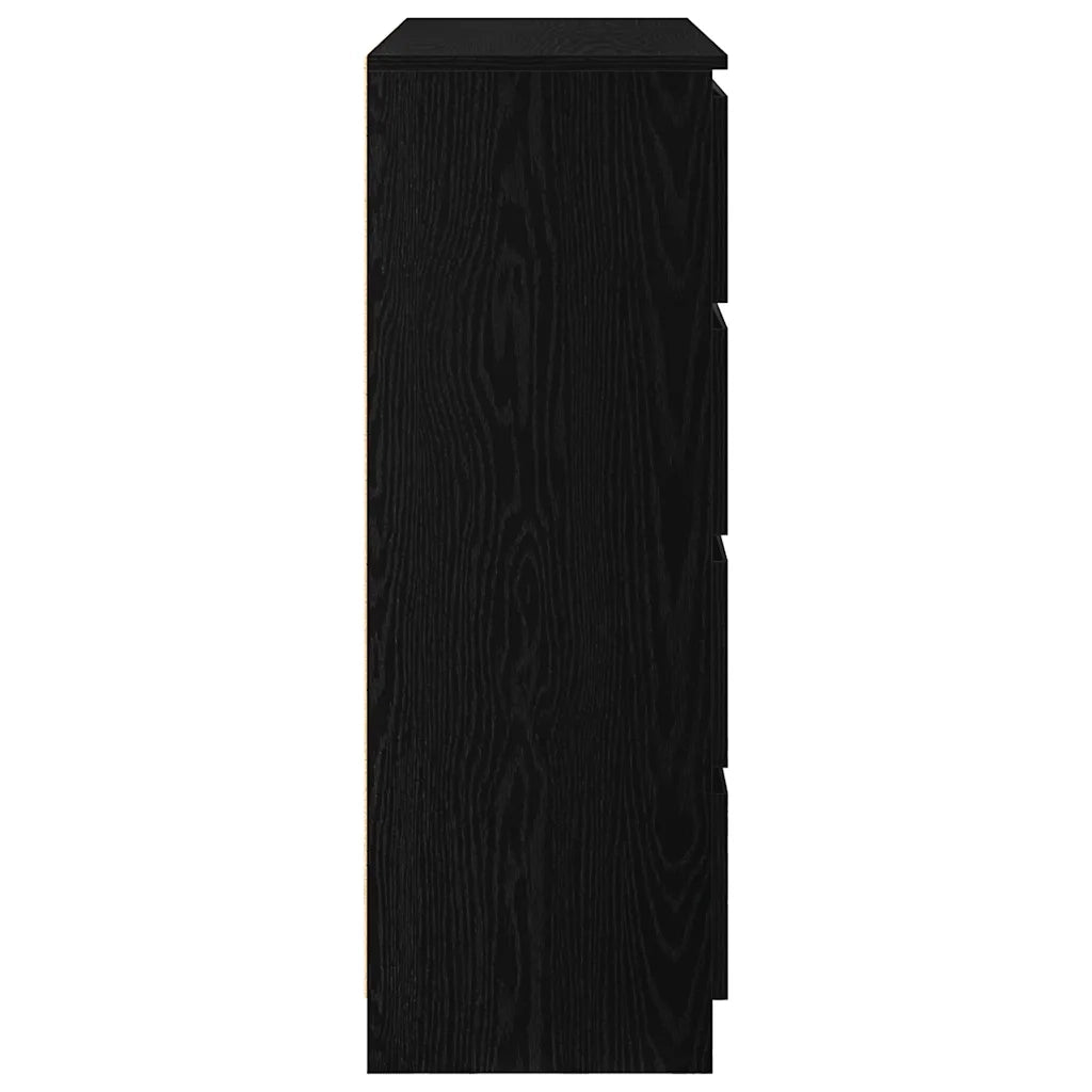 Credenza Rovere Nero 100x35x99 cm in Legno Multistrato