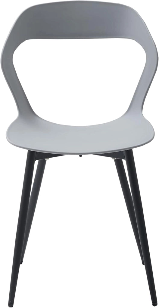 GrandCA HOME Set di 4 Sedie da Pranzo o Sedia da Ufficio con Gambe in Metallo, Sedie da Cucina per Soggiorno, Sala da Pranzo, Sala Riunioni, Grigio+Nero