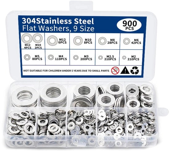 Set di Lavorazione con Lavastoviglie in Acciaio Inox con 900 Stuks in Sacchetti di Plastica