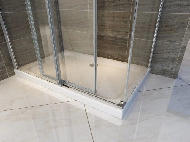 Box Doccia in Cristallo 8 MM Due Lati Fisso piu' Porta Scorrevole - Misura: 90 x 170 x h195 