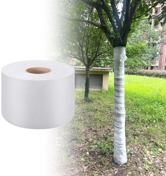 Protezione per la pianta con stelo in PVC, adesivo per palme e olivi, protezione contro il freddo, protezione per piante da neve, protezione per steli con aderenza, resistente al vento e all'acqua, lavabile, UV-stabile, dimensioni 137x12 cm.