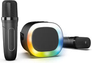 Microfoni karaoke - microfoni karaoke wireless - diffusore RGB portatile Bluetooth 5.0 - porta AUX e porta micro-SD - effetti di formantizzazione + modi karaoke