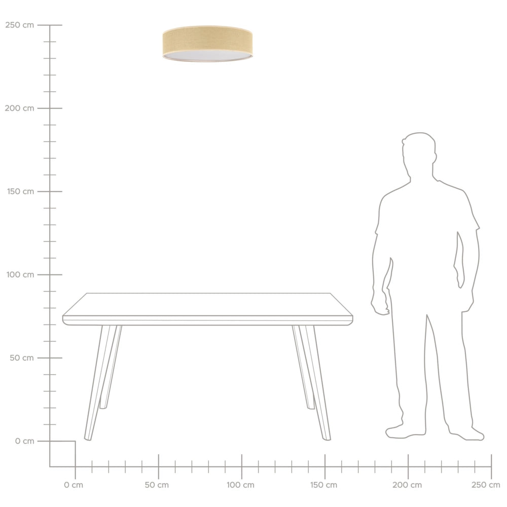 Lampada da soffitto Carta naturale ø 60 cm Luce ad incasso Illuminazione Vimini Boho Moderna Soggiorno Camera da letto