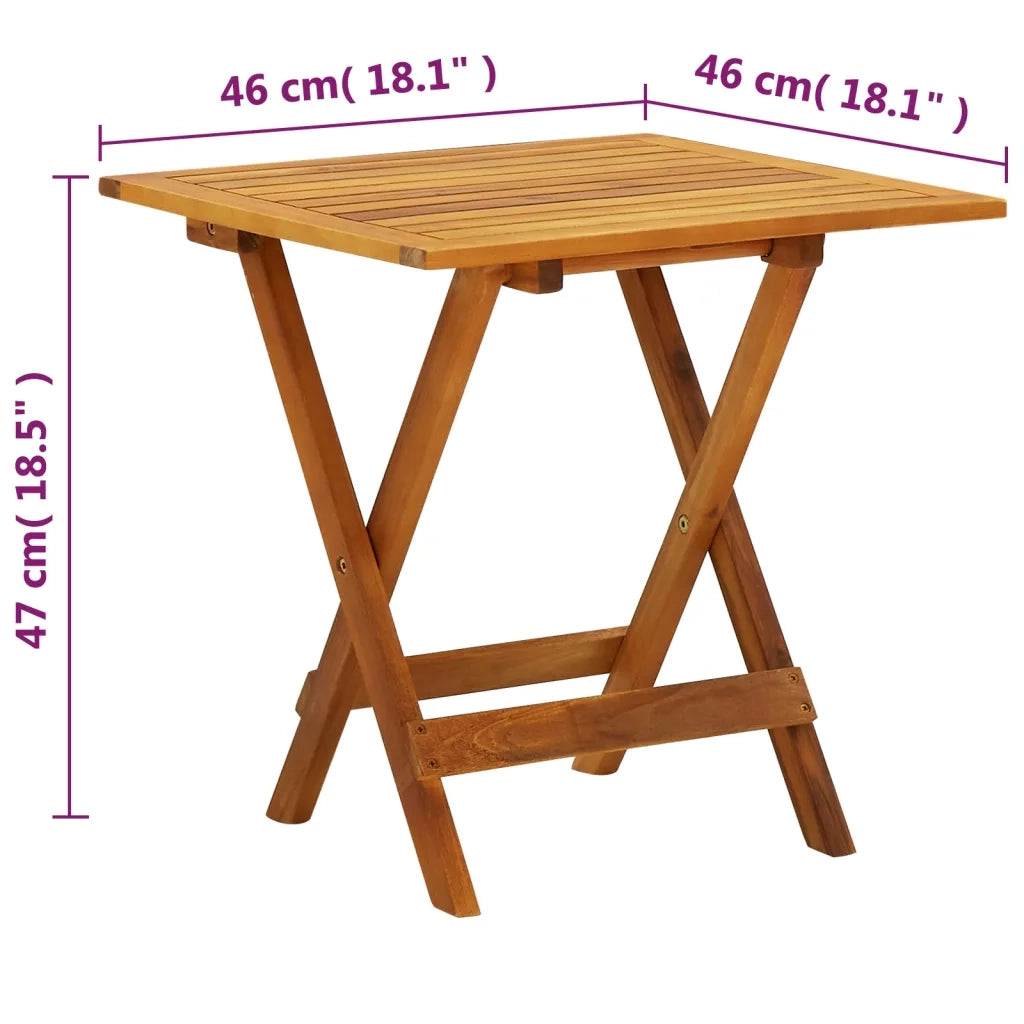 Tavolino da Giardino | Tavolo da Bistrot 46x46x47 cm in Legno Massello di Acacia