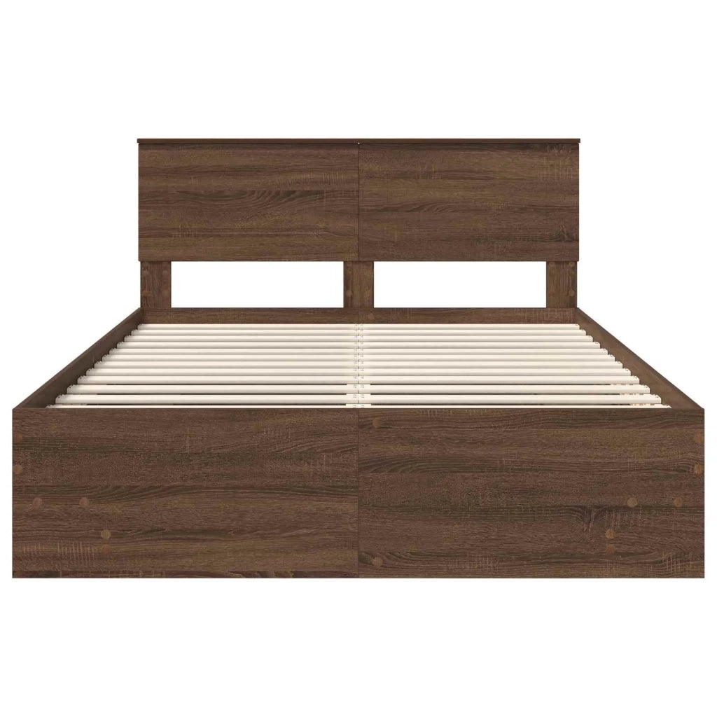 Struttura del letto con testiera Rovere Marrone 140 x 200 cm