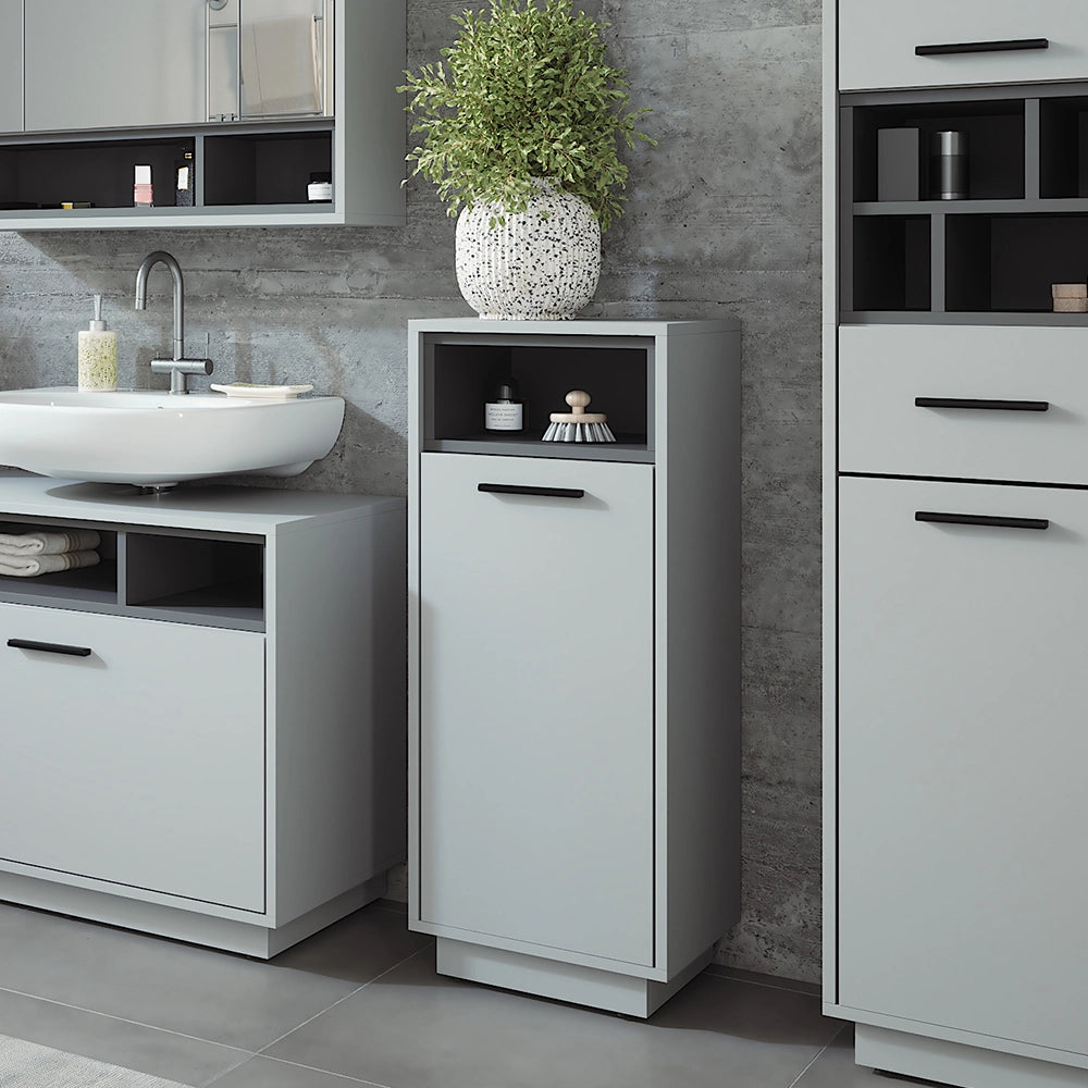Vicco Mobiletto da bagno Grigio/antracite 38 x 93 cm con tasca interna rimovibile