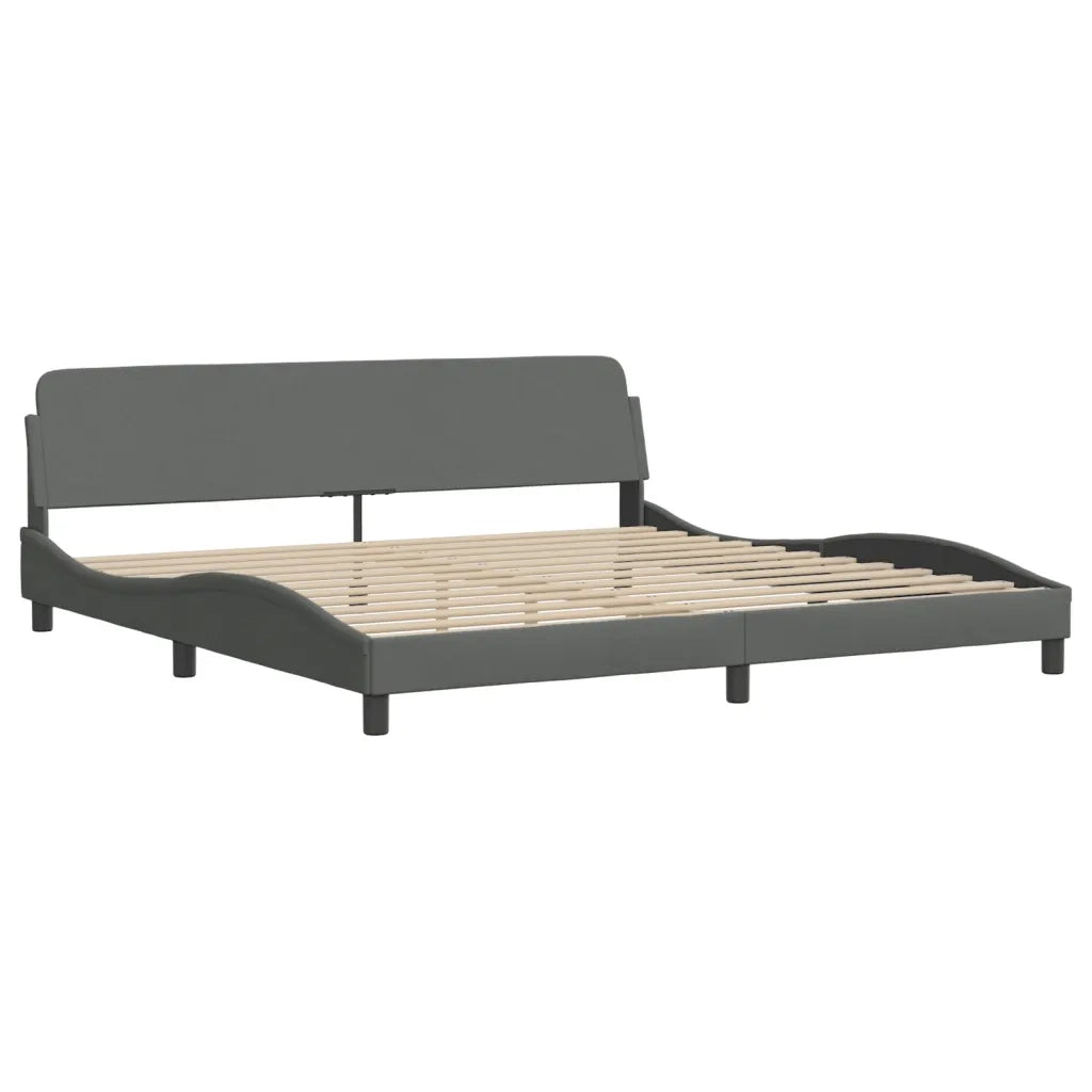 Letto con Materasso Dover Grigio Scuro 200x200 cm in Tessuto 3208465