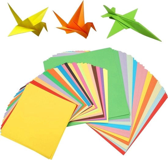 Set di Carta Origami - 200 Fogli 20 x 20 cm e 15 x 15 cm Carta Piegabile in 20 Colori Doppia Faccia Carta Quadrata Colorata per Bambini e Adulti Progetti di Artigianato DIY