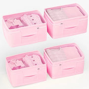 Organizzatore di cassetti per armadio da 4, 4×20L organizzatore pieghevole a cassetti, armadio, scatole per stoffa, utilizzo modulare per tavolo di vestiario (rosa 20L/4 pezzi)