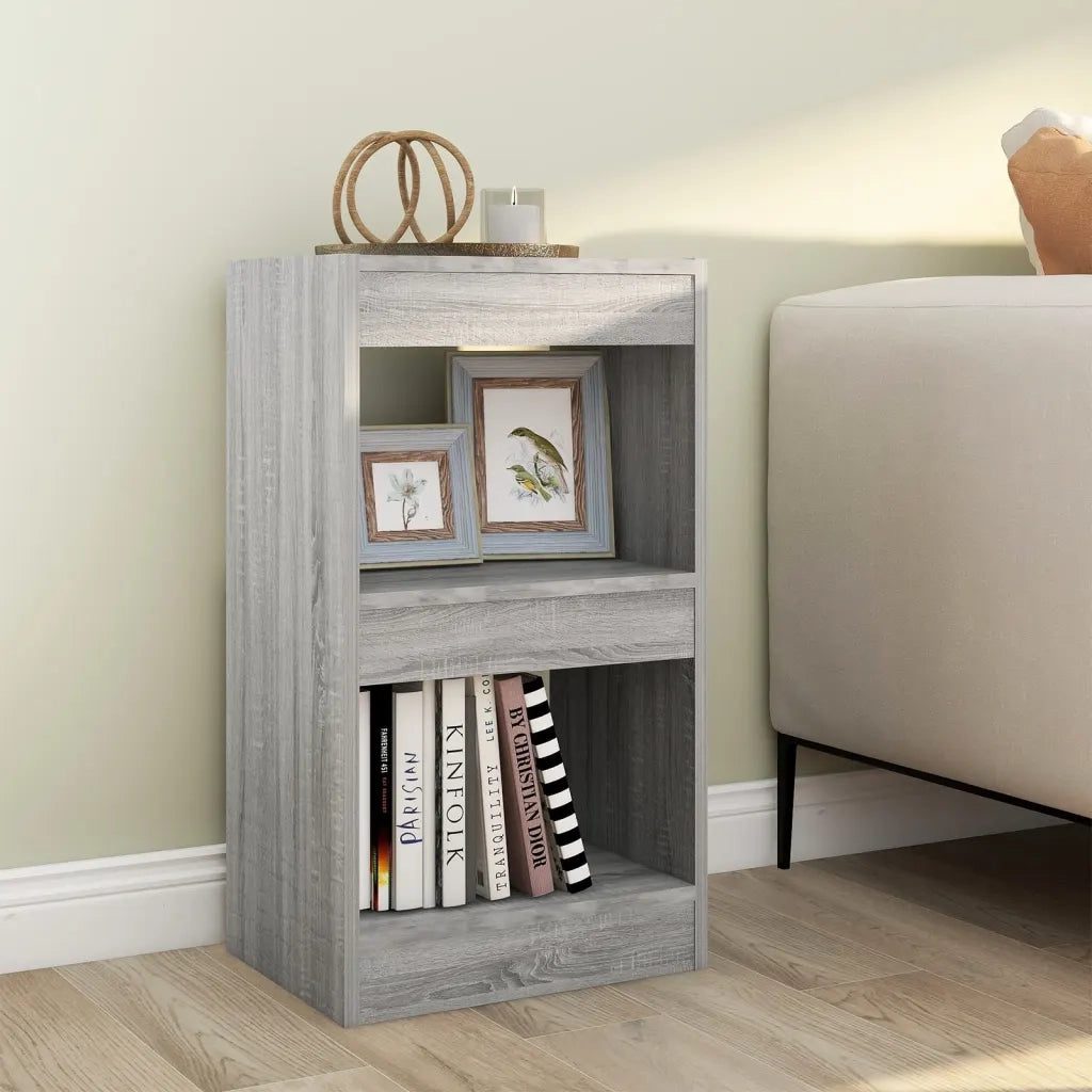 Libreria Divisorio-Scaffale per Libri-Mobile di Stoccaggio Grigio Sonoma 40x30x72 cm