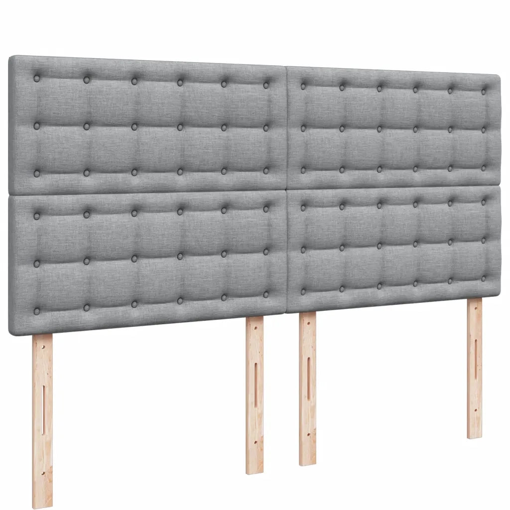 vidaXL Giroletto a Molle con Materasso Grigio Chiaro 200x200cm Tessuto