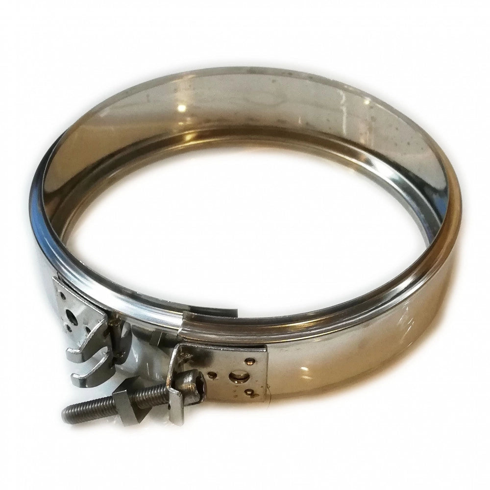 Fascetta di bloccaggio coprigiunto inox per tubo doppia parete - 1pz, diametro 130mm