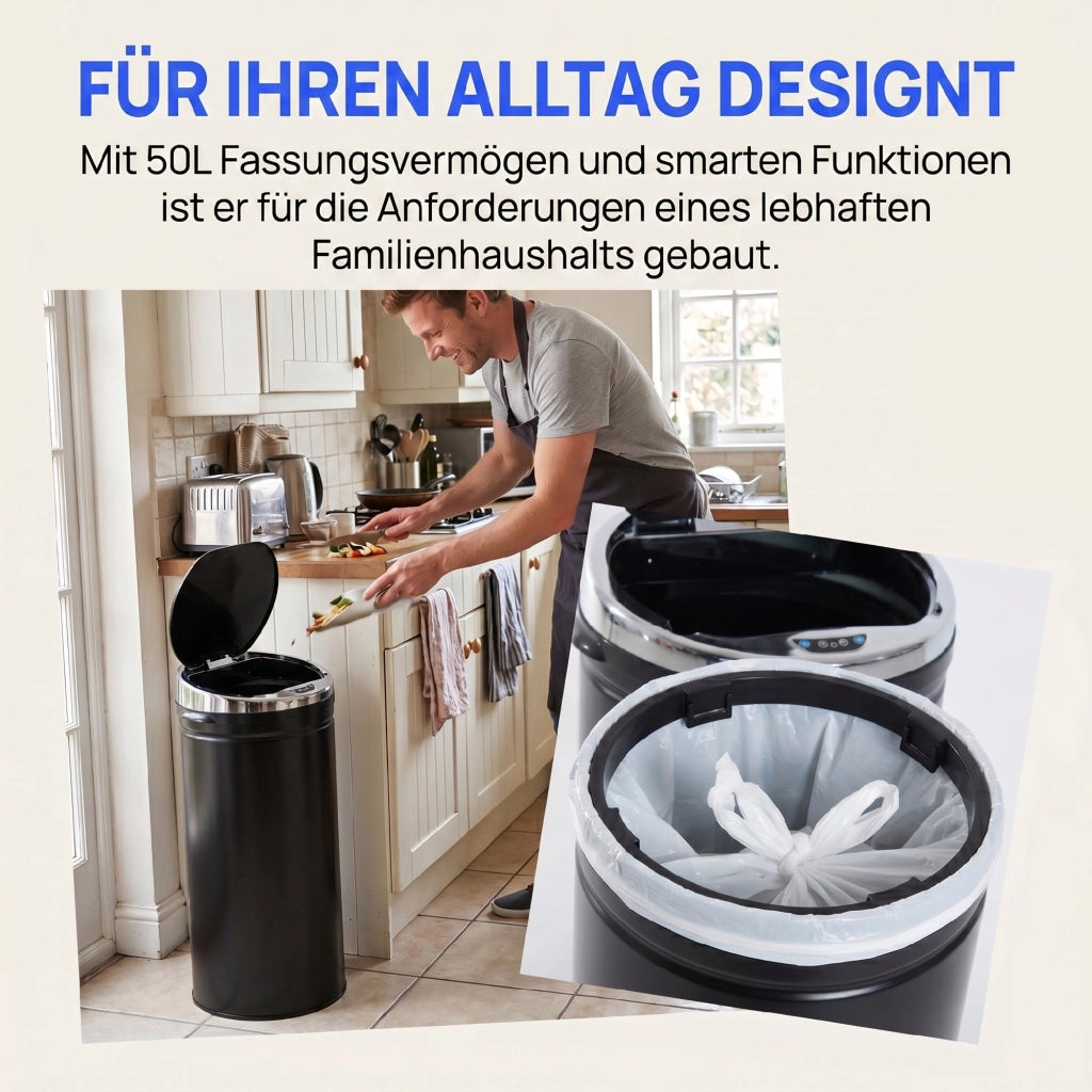 Cestino Sensorizzato 50 Litri ¨C zephmum ¨C Acciaio Inox