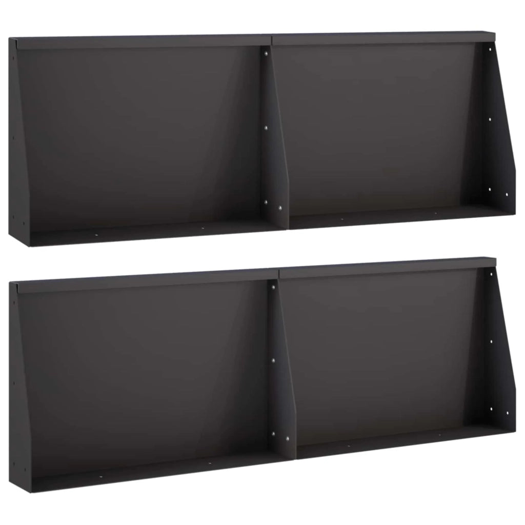 Muro di contenimento 4 pz 60 x 12 x 40 cm Acciaio Nero 3449079