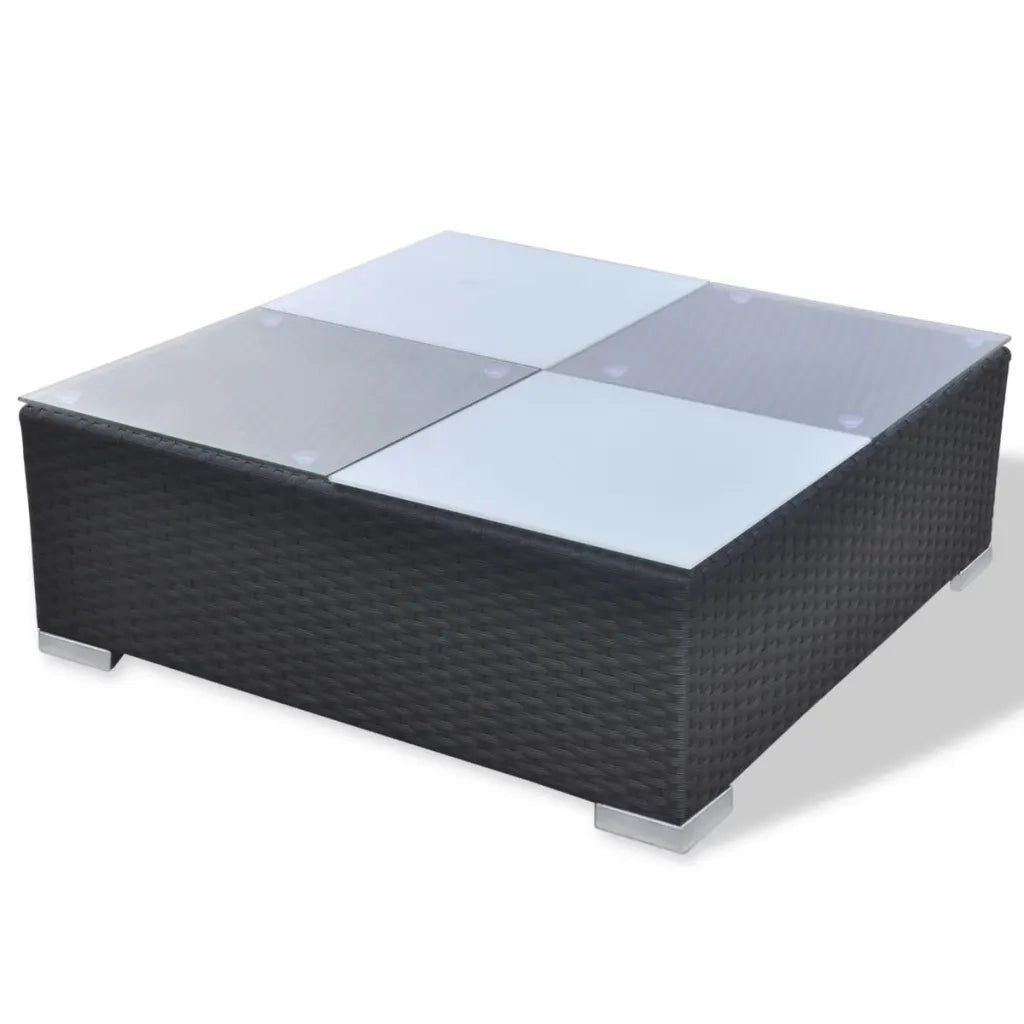 Set Divani da Giardino 10 pz con Cuscini in Polyrattan Nero cod mxl 34961