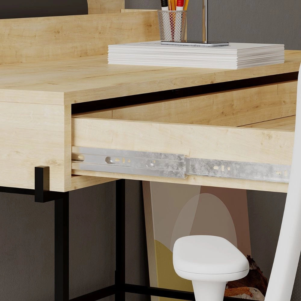 Scrivania con Cassetto 101x60x110 cm in MDF Leila Rovere Antracite