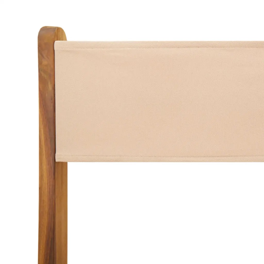 vidaXL Sedie da Giardino Pieghevoli 4pz Beige Tessuto e Legno Massello