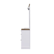 Mobile Ingresso con Specchio; 1 Anta; 2 Cassetti; Portaombrelli e Appendini; Stile Moderno; in Pannello di Particelle; Bianco; 110;5??38??191 cm