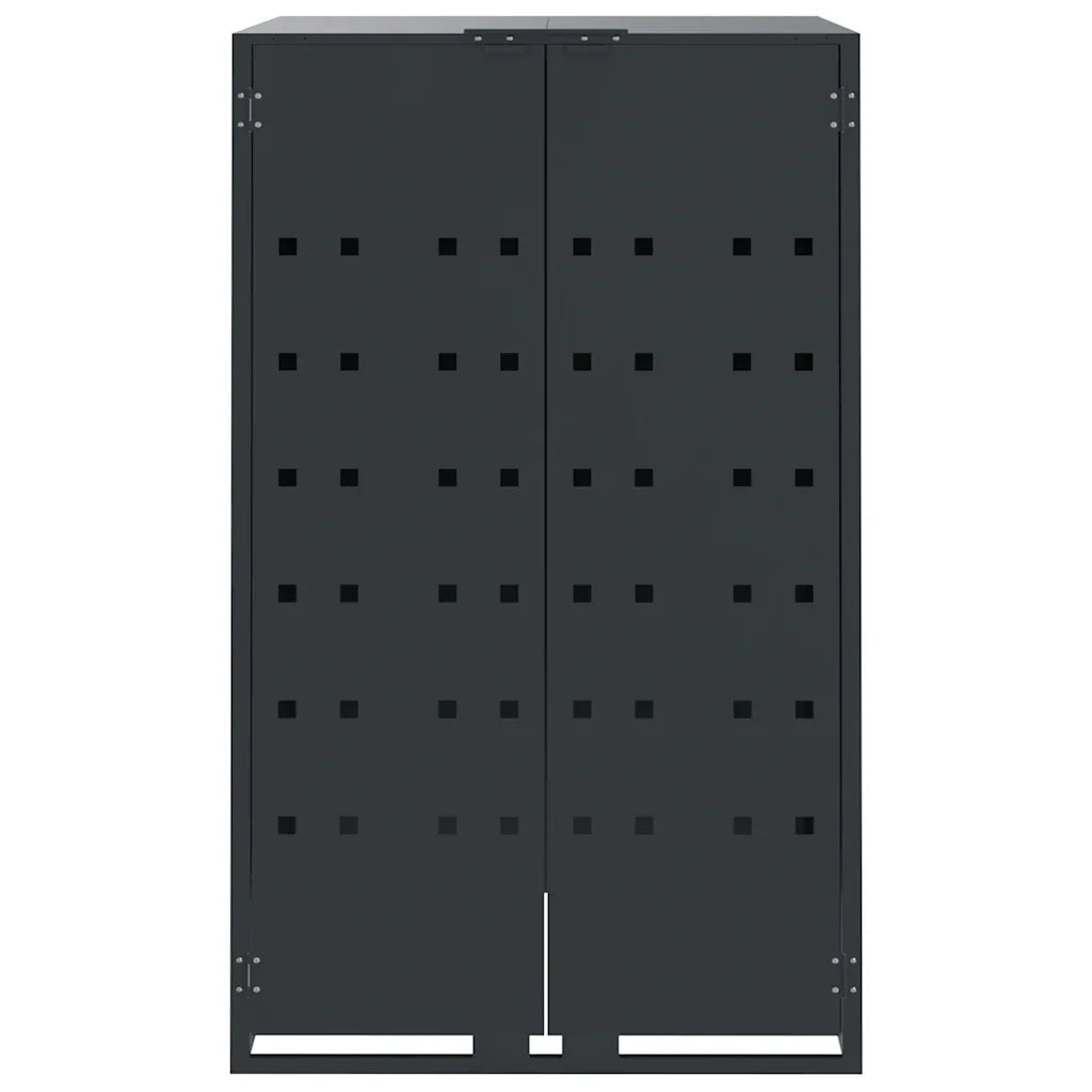Copribidone con Ruote 3 Bidoni Antracite 207x79x117cm Acciaio 3279983