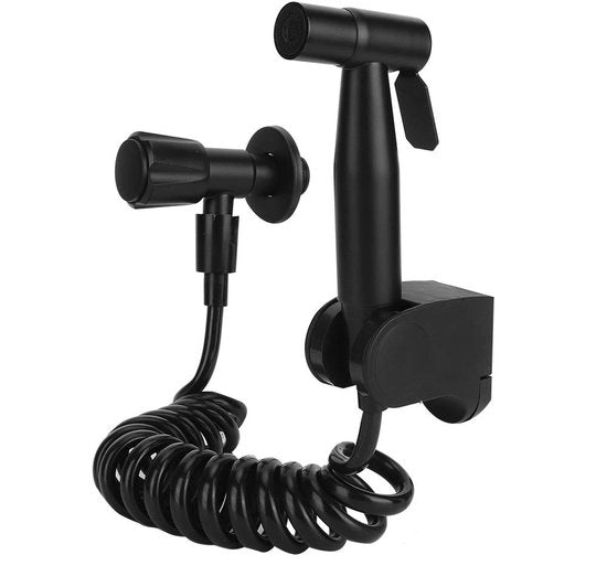 Set di Doccia a Spruzzo - Nero - Doccia a Spruzzo per Bagno - Flessibile G1/2 - Design Moderno - Adatto per WC - Lunghezza 1,5 Metri