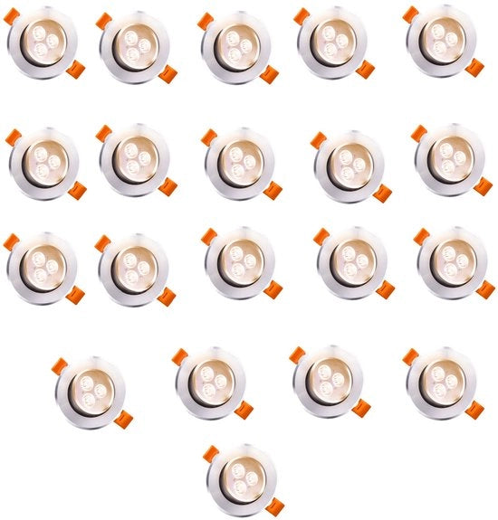 Spots a LED Inseribili Caldo Bianco 3W Con Cavo 20 pezzi