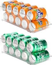 Set di 2 supporti per lattine organizzatore per lattine bevande, dispenser per lattine plastica stivabile lattine bevande organizzatore per la cucina scatola di conservazione contenitore