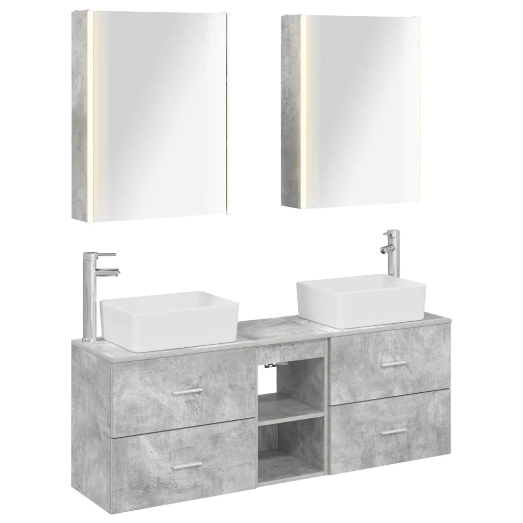 Set di mobili per il bagno 5 pcs Grigio Cemento 3406850