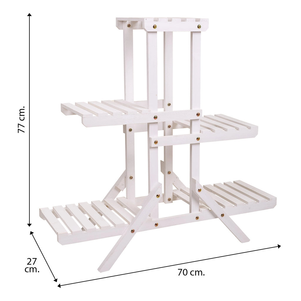Scaffale espositiva in legno bianco 70x27x77h