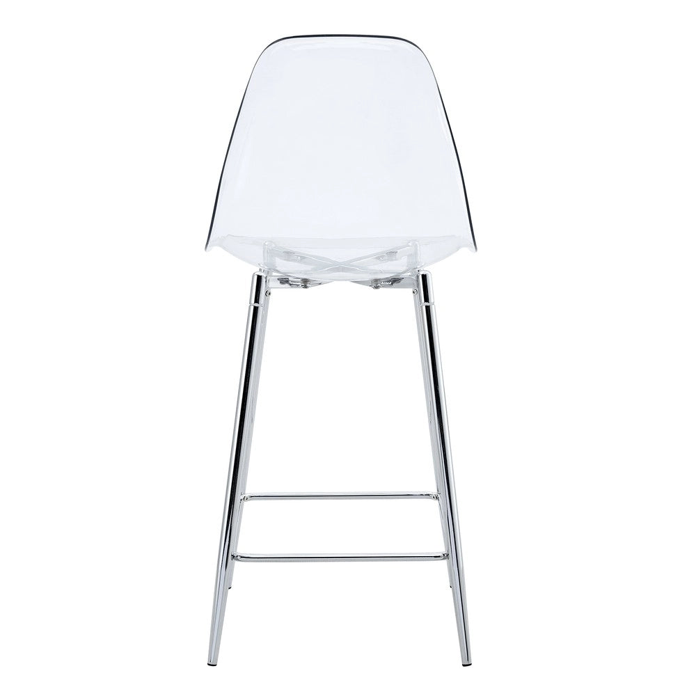 Sgabelli da Bar Trasparenti Set 2 Pezzi ¨C MINIMAL ¨C Struttura in Metallo, Design Moderno