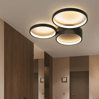 ZMH Lampada da soffitto LED 3 fiamme ad anello telecomando nera per camera letto