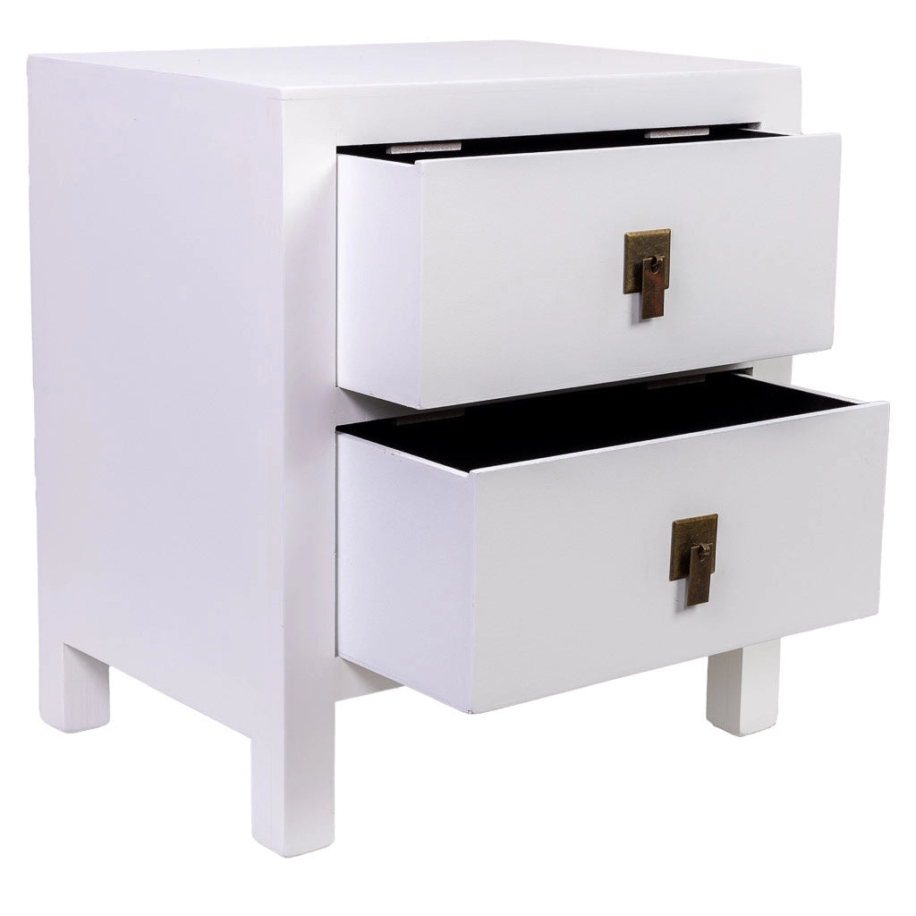 Comodino in legno con 2 cassetti 45x34x50,5