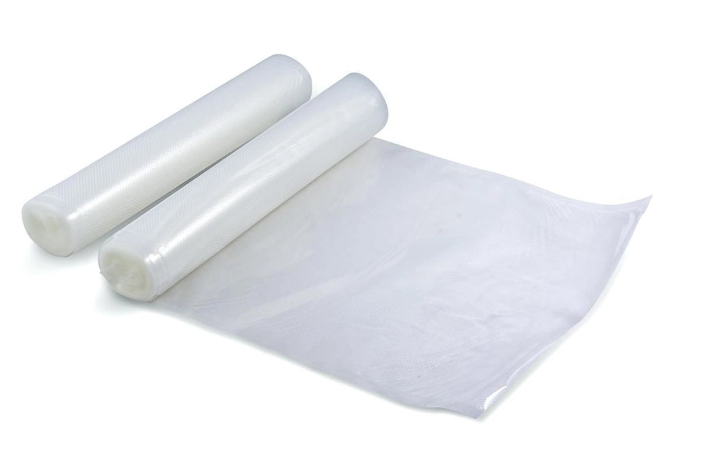 Reber 6725A Rotoli Goffrati per Sottovuoto 30x600 cm Confezione da 2 Pezzi PA-PE-PE 105 micron Compatibile con Tutte le Macchine colore Trasparente
