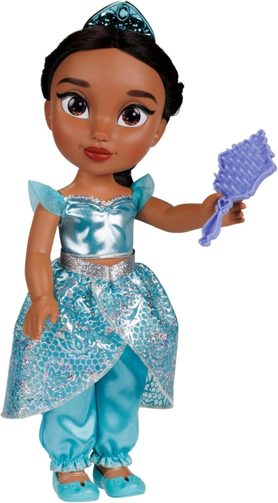 Disney Princess ? bambola 38 cm di Jasmine, con i suoi abiti iconici arricchiti da dettagli glitterati, tiara scintillan