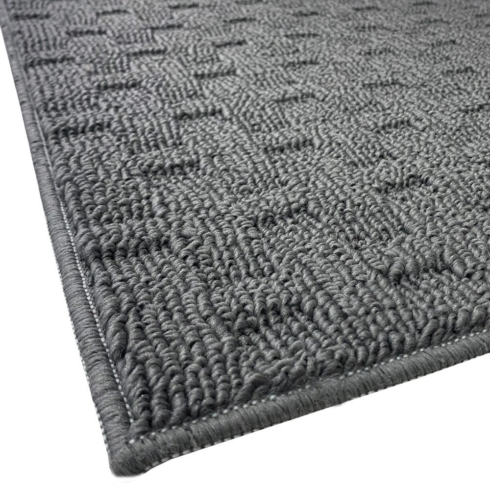Tappeto Bagno Morbido Assorbente Antiscivolo 3D Intrecciato Lavabile Set 3 Pezzi Antracite