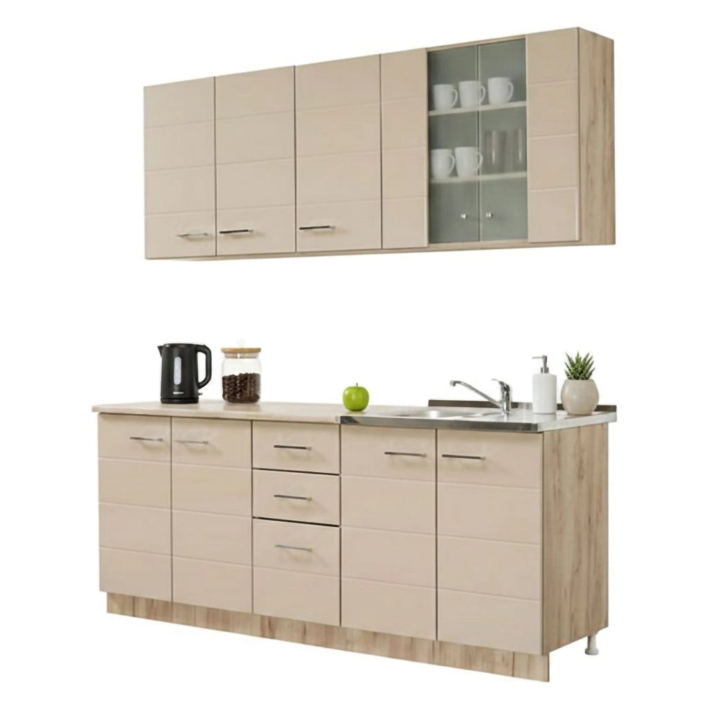 Cucinino Ieri, Cucina 2 Cassetti, Elettrodomestici non inclusi, Beige