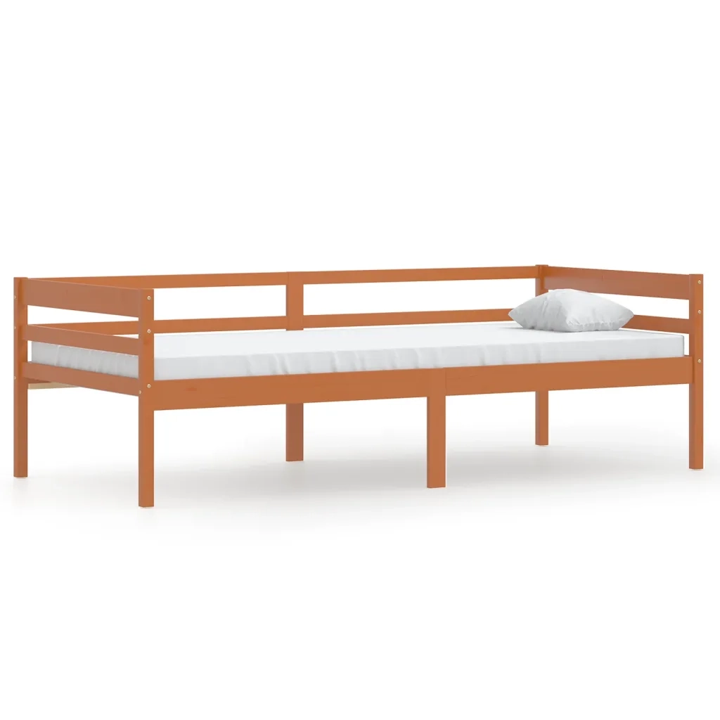 Giroletto senza Materasso-Struttura Letto Ambrato Legno Massello Pino 90x200 cm 882887