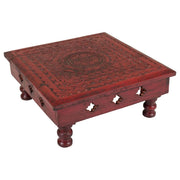 Tavolino in legno rosso 33x33x14h