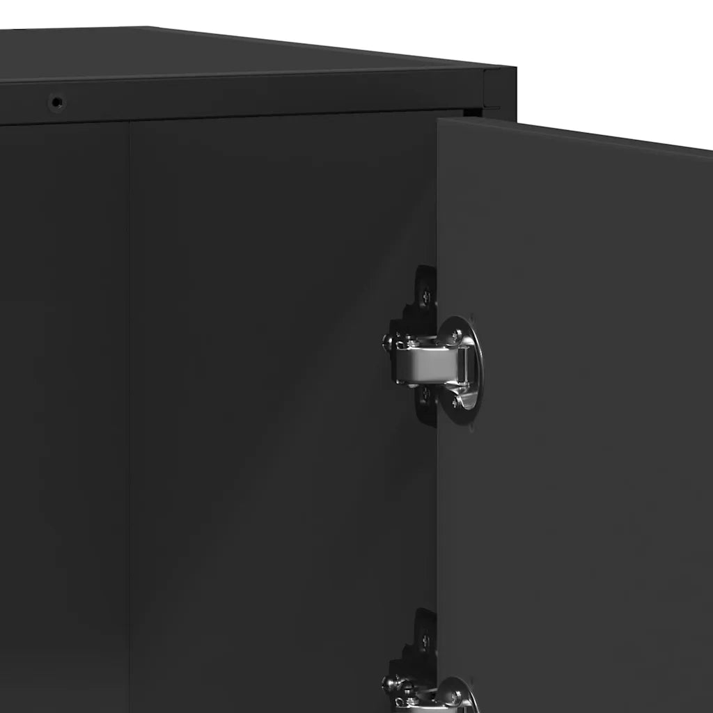 Credenza Rovere Nera 68x35x76 cm in Legno Multistrato 848989