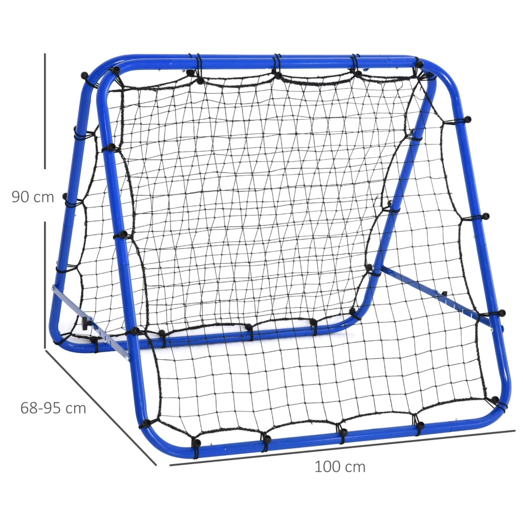 Rete Rebounder da Calcio Pieghevole in Acciaio Blu