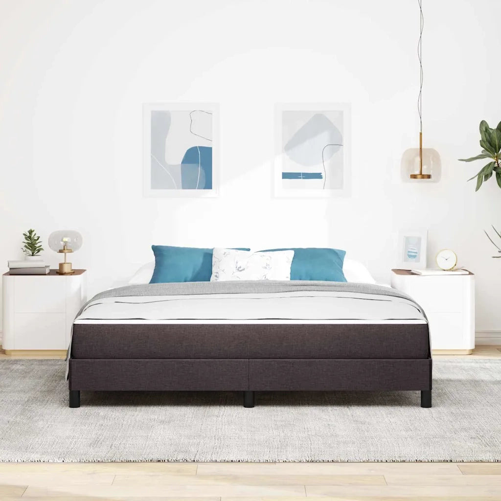 Letto a molle con materasso Marrone Scuro 180 x 200 cm Tessuto 3398510