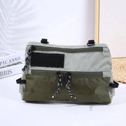 Borsa da messaggero per signora e signore, borsa da spalla regolabile per uso quotidiano - grigio + verde - 24,5 cm x 4,5 cm x 16 cm