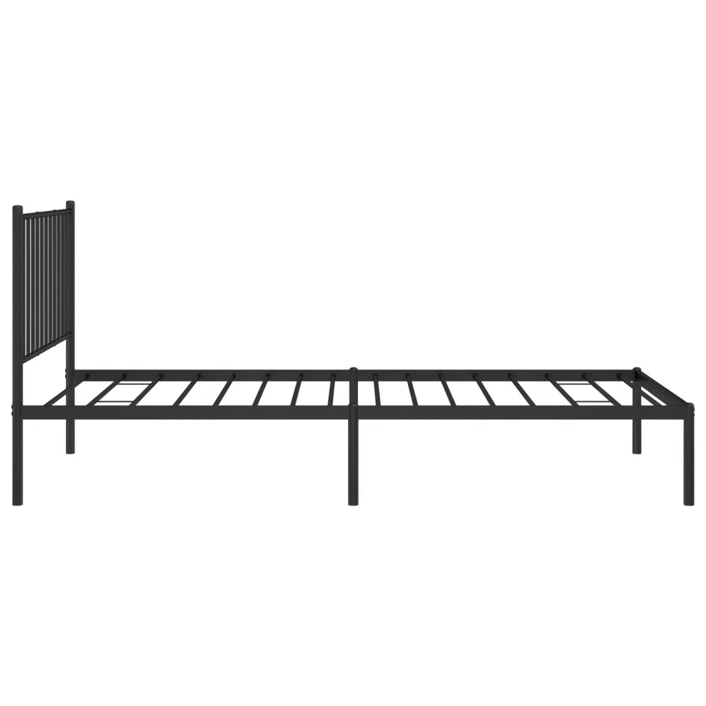 Giroletto con Testiera-Struttura Letto con testiera in Metallo Nero 90x200 cm 623565
