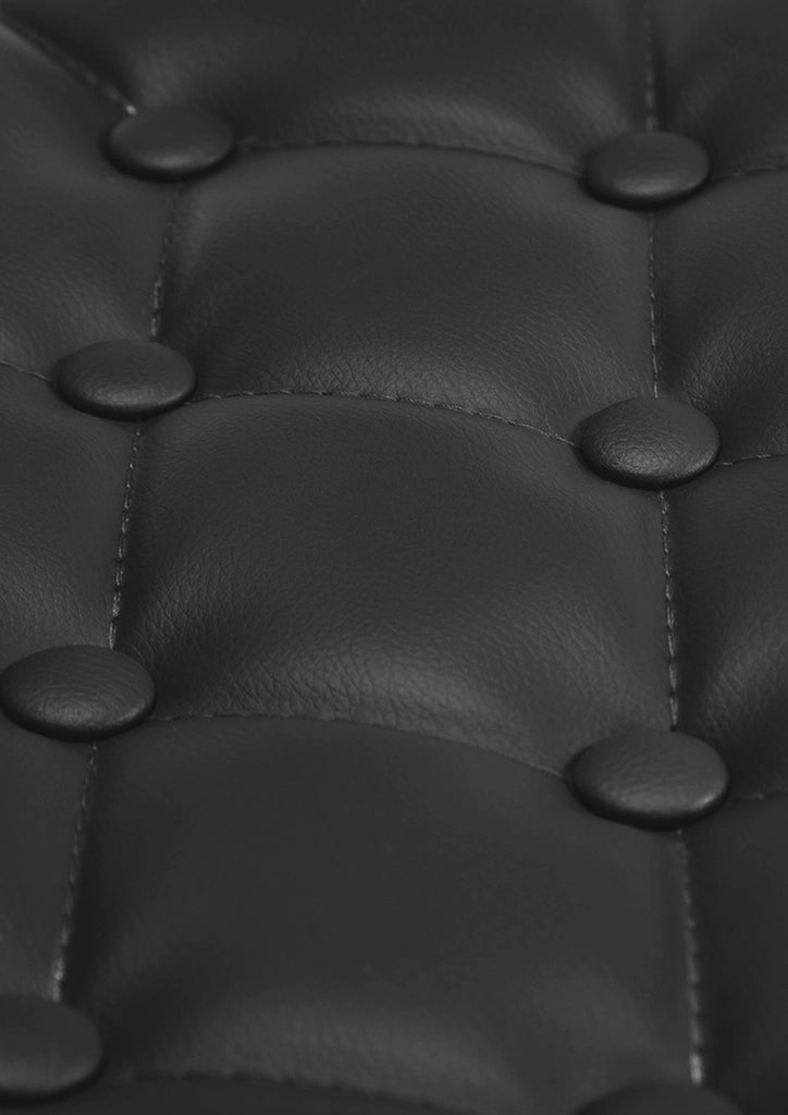 Sgabello Dublin in similpelle nero,cromo
