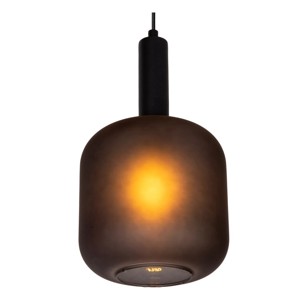 Lampada sospensione moderna vetro nero Eloise E27 Lucide